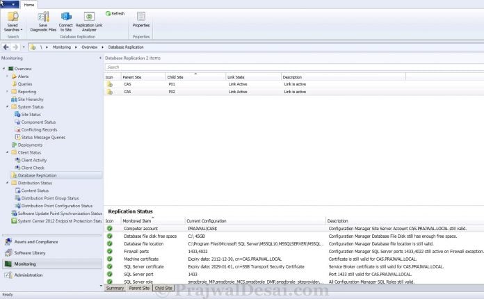 Replication Link Analyzer In Configuration Manager