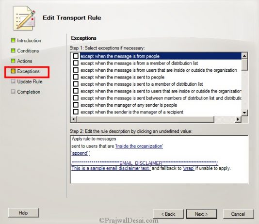How To Configure A Disclaimer In Exchange 2010 Snap 9 » Prajwal Desai
