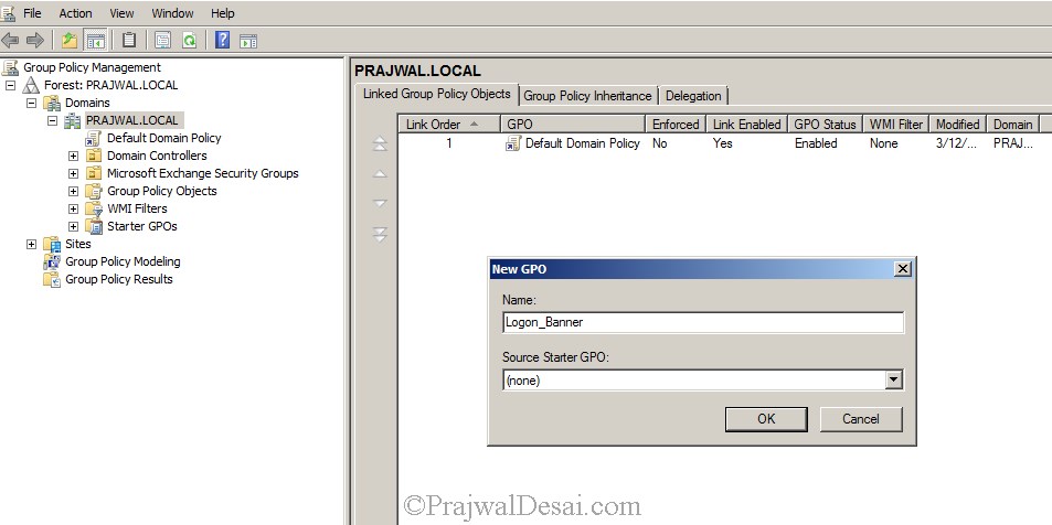 Create a new group policy