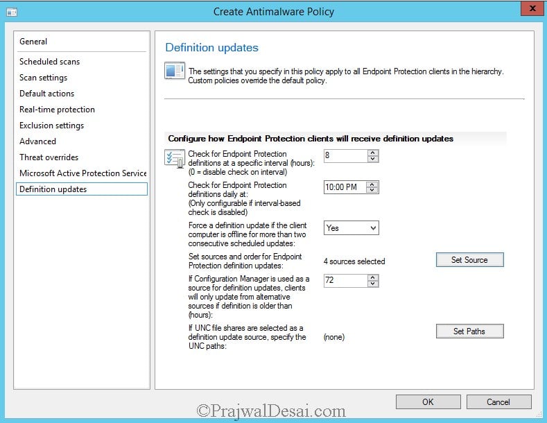 Customize Antimalware Policy Settings