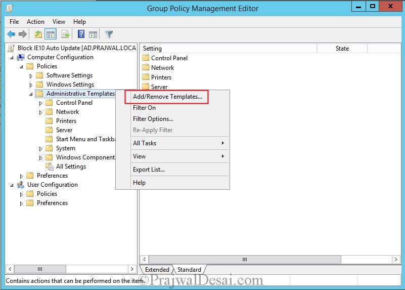 Disable IE10 Automatic Update via Group Policy