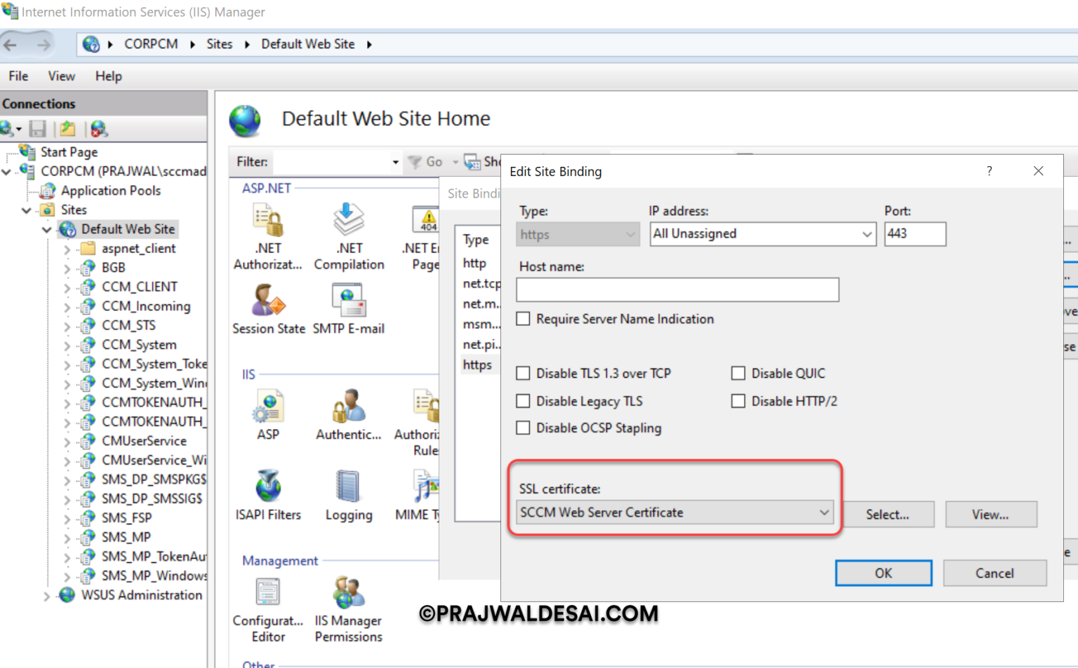 Create & Enroll Web Server Certificate for IIS Site Systems