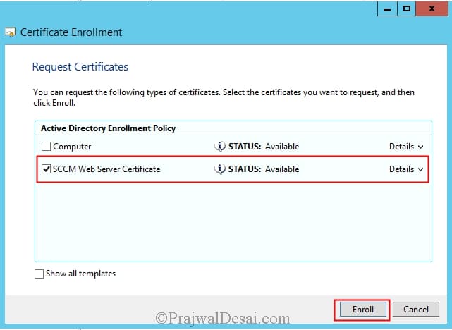 Deploying Web Server Certificate for Site Systems that Run IIS