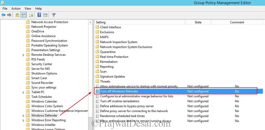 How to turn off Windows Defender using Group Policy