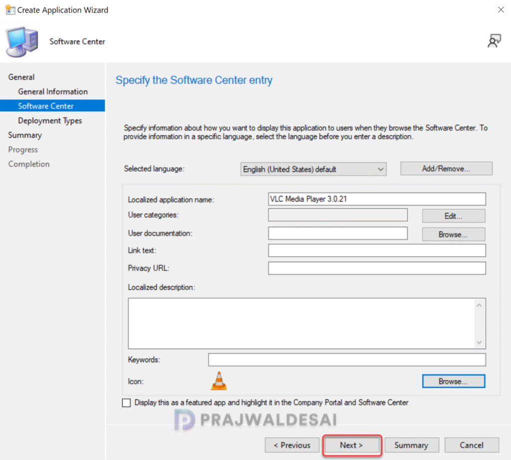 Provide VLC Player details for Software Center