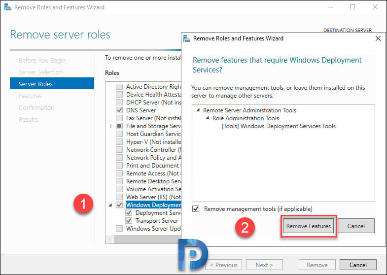 Remove or Uninstall Windows Deployment Services