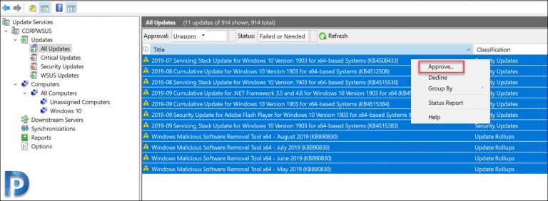 Install and Configure WSUS on Windows Server 2019