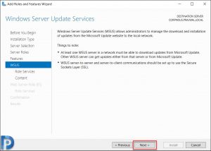 Install and Configure WSUS on Windows Server 2019