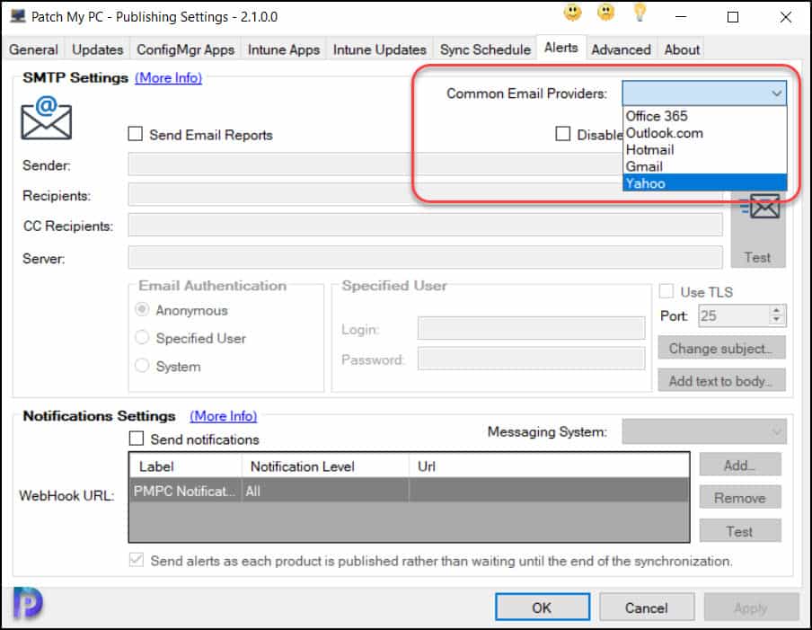 Configure Email Reports in PatchMyPC