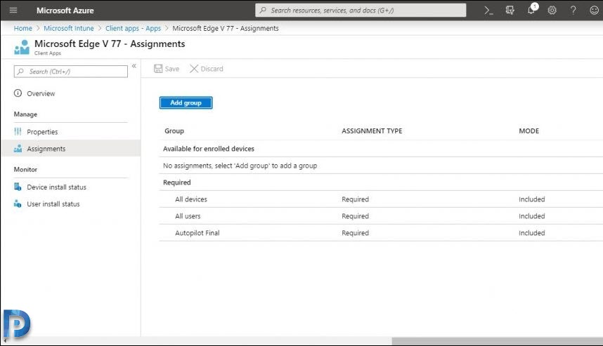Intune Application assignments
