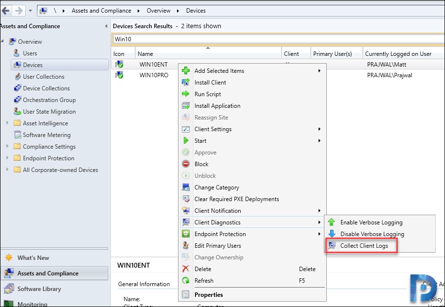 Client Log Collection in SCCM TP 1912