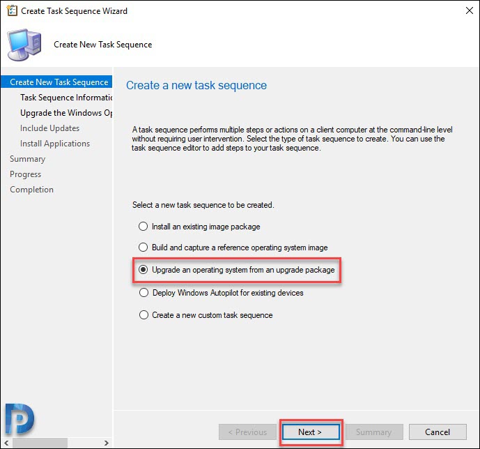 Create Windows 7 to Windows 10 Upgrade Task Sequence