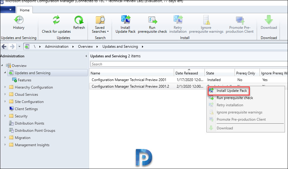 Install Configuration Manager Technical Preview 2001.2