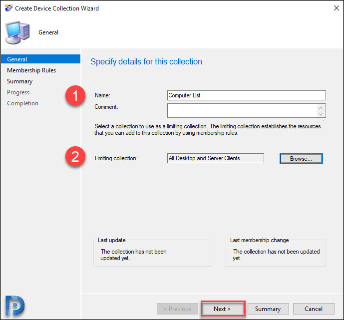 create device collection in sccm