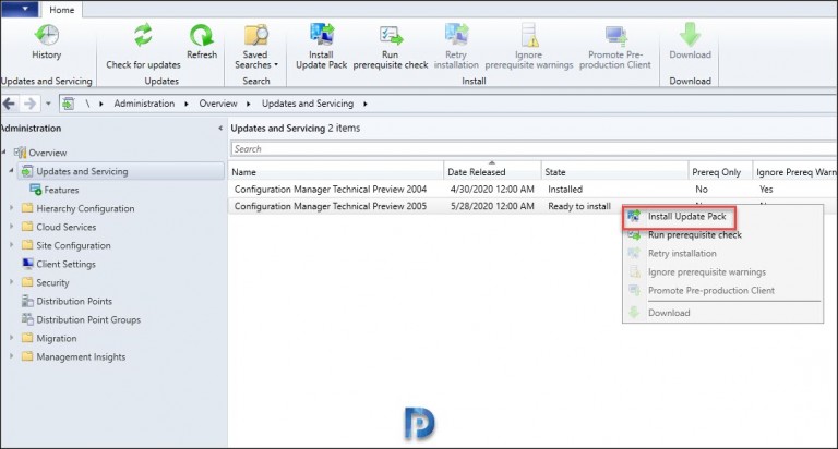 Technical Preview Install Technical Preview Version 2005 SCCM | ConfigMgr