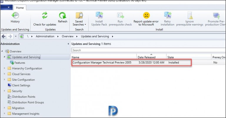 Technical Preview Install Technical Preview Version 2005 SCCM | ConfigMgr