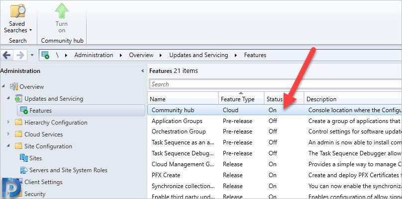 Turn on the Community Hub in Configuration Manager
