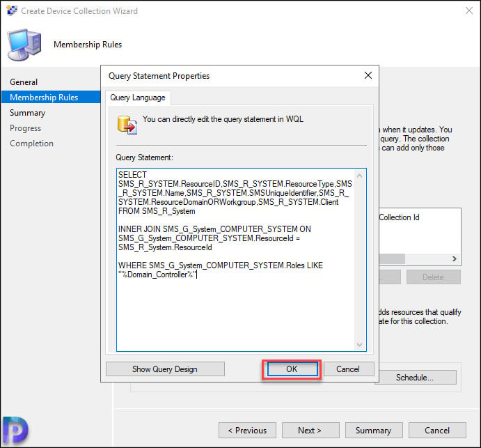 SCCM Domain Controllers Collection Query