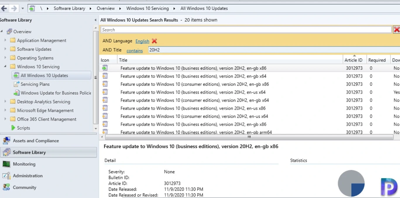 Software Updates - Windows 10 20H2