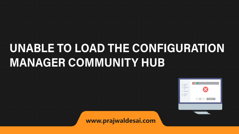 Unable to load the Configuration Manager Community hub