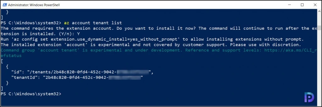 Find Azure Tenant ID with CLI
