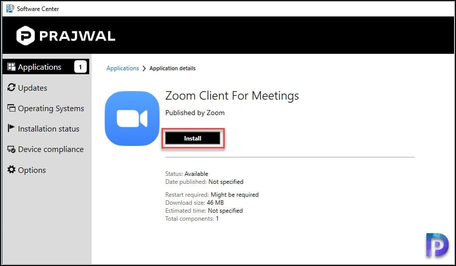 Test Zoom Application Installation on Client Computers