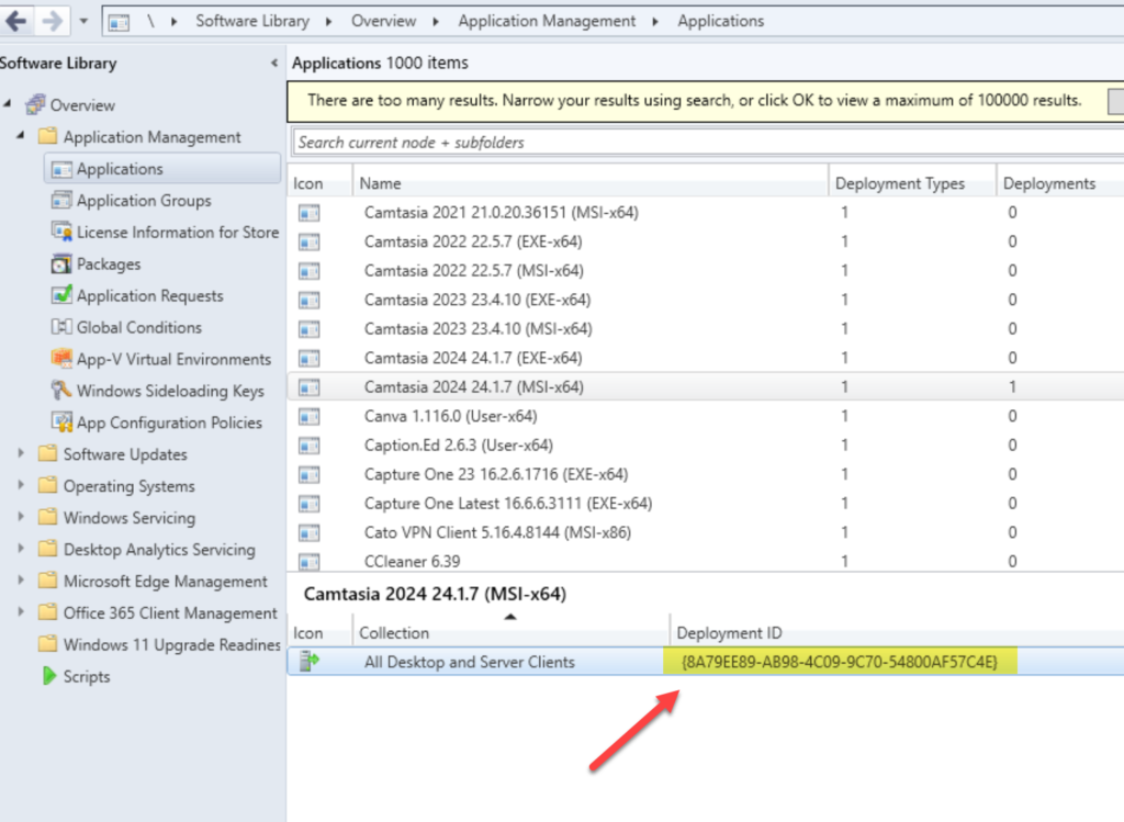 Disable SCCM Application Deployment using PowerShell