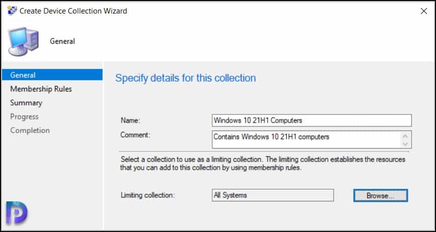 Create SCCM Windows 10 21H1 Device Collection