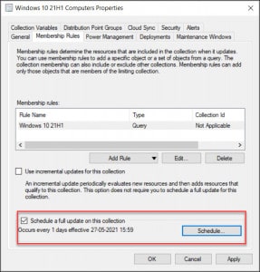 Create SCCM Windows 10 21H1 Device Collection