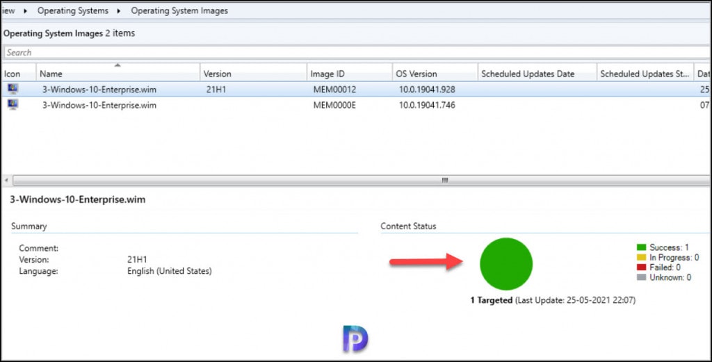 Distribute the Windows 10 21H1 Content to Distribution Points