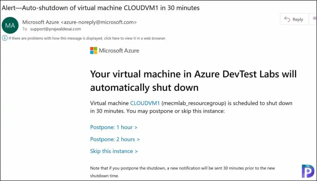Auto Shutdown Azure Virtual Machines