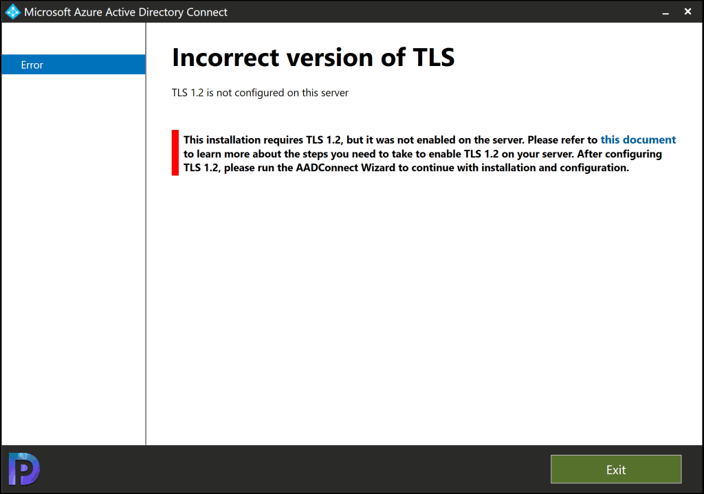 Incorrect Version of TLS Error