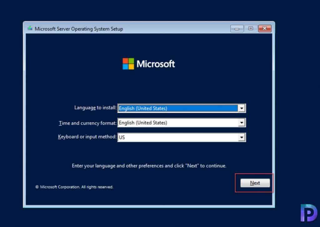 Install Windows Server 2022