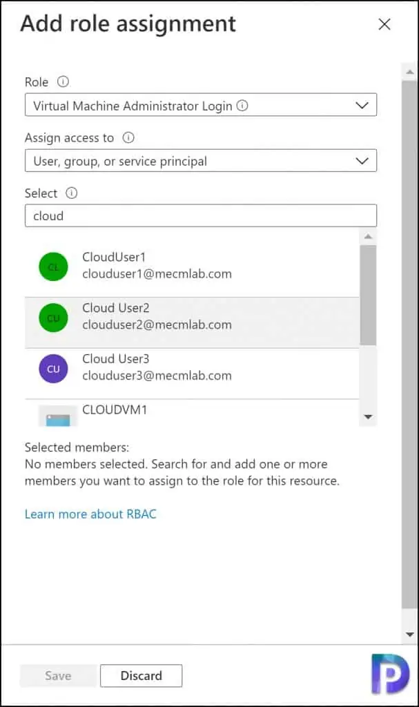 Configure RBAC Role Assignment for Azure AD login