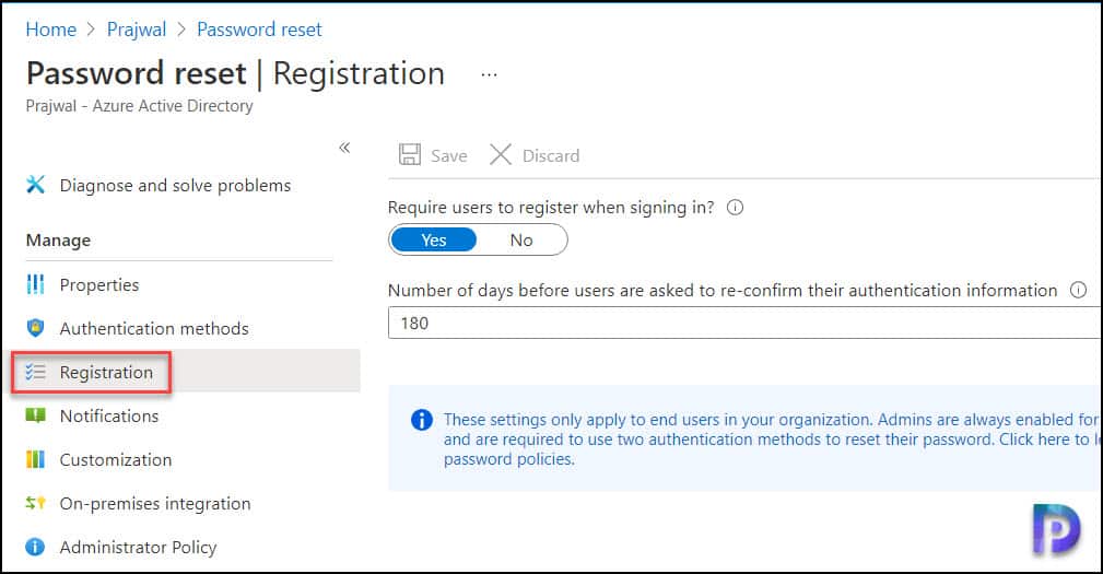 User Registration Options in Azure AD