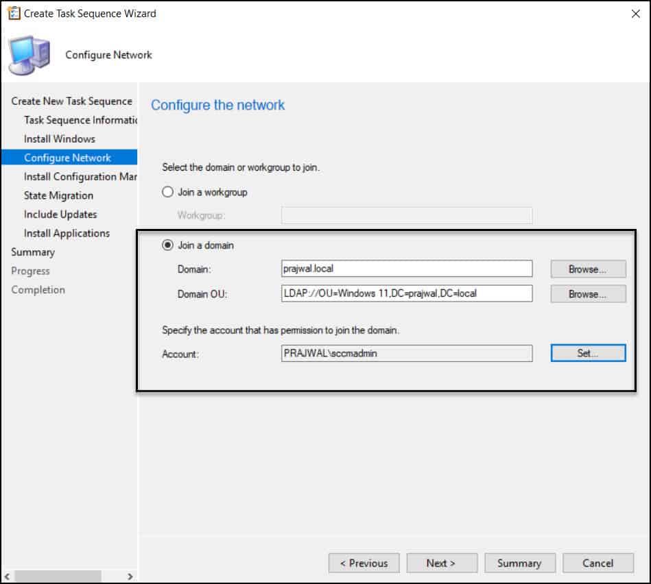 Create Task Sequence to Deploy Windows 11 using SCCM