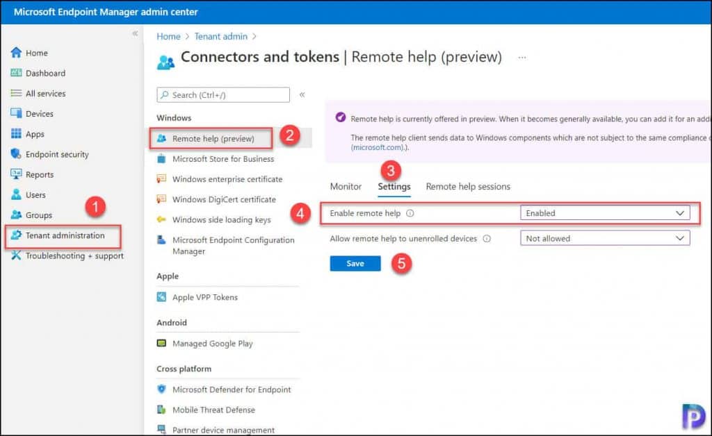 ConfigMgr Technical Preview 2112 New Features - Intune Remote Help