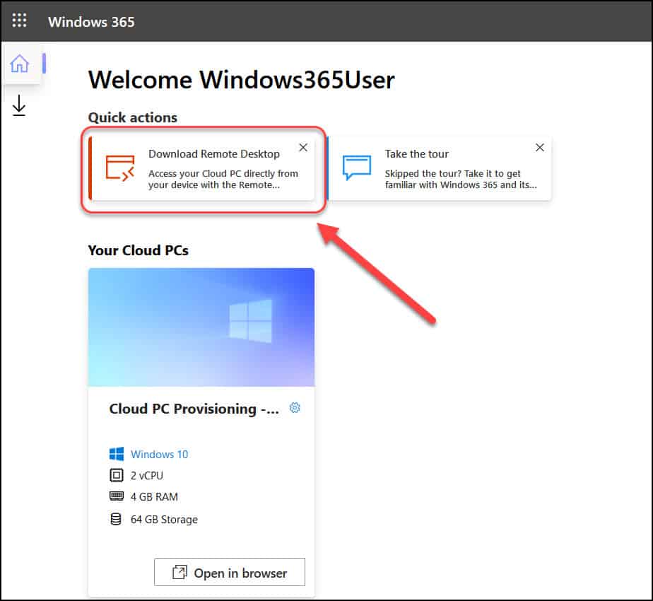 Download Microsoft Remote Desktop for Cloud PC