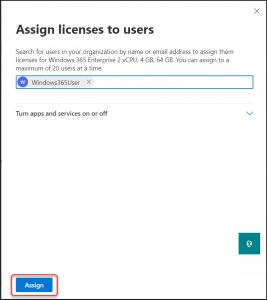 How to Assign Windows 365 License to Cloud PC User