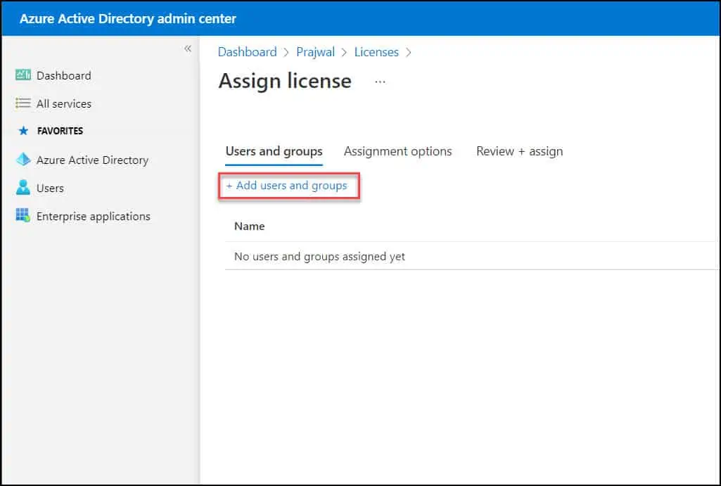 Use Azure AD Admin Center to assign Windows 365 licenses