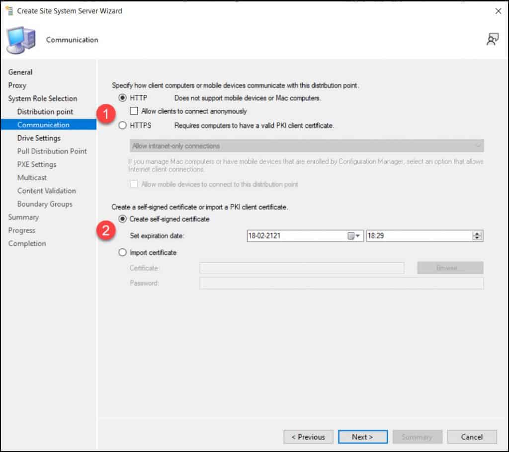 SCCM Distribution Point Settings for Windows 11