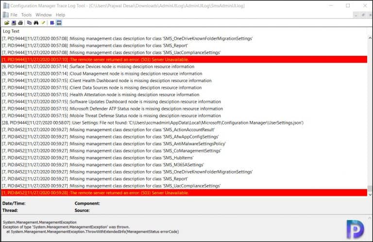Fix SCCM Console Upgrade Error 503 Remote Server Unavailable
