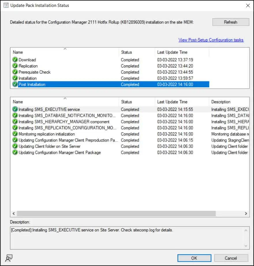Monitor Hotfix Rollup KB12896009 Installation