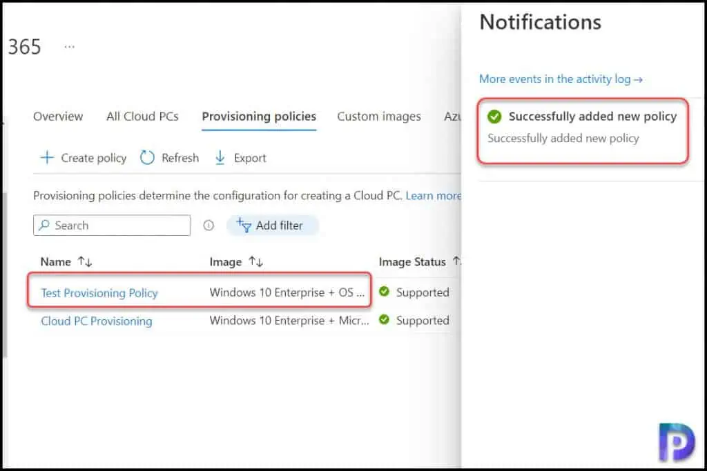 Create a Provisioning Policy in Windows 365 Cloud PC