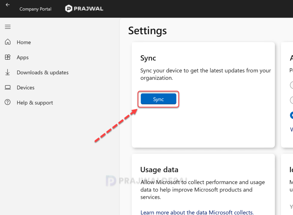 Sync Intune Policies via Company Portal App