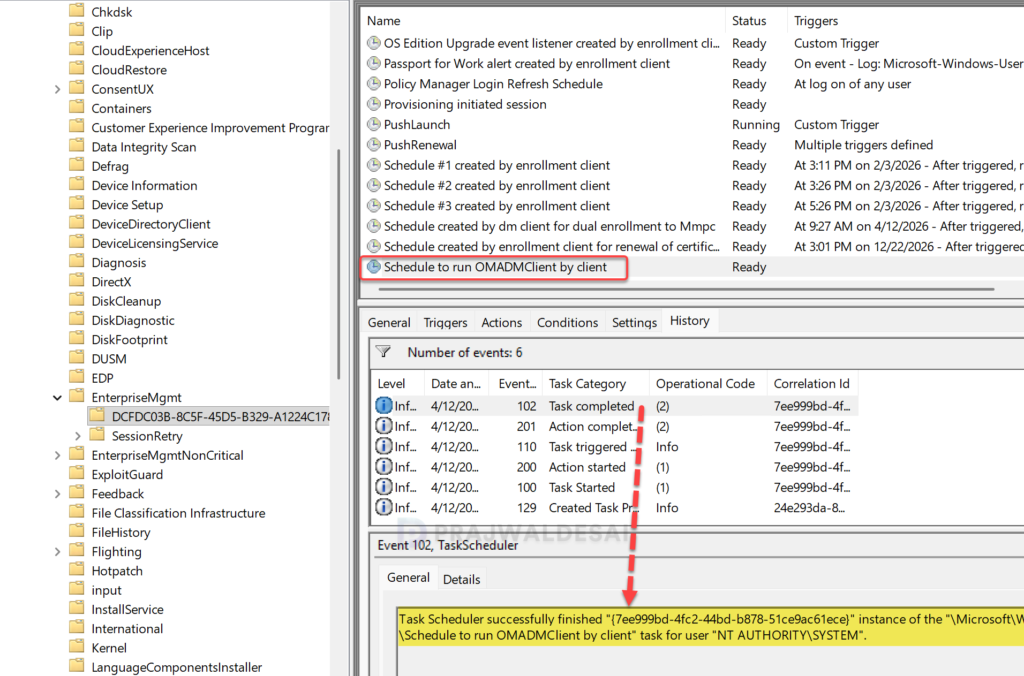 Trigger Intune Sync via Task Scheduler on Windows device