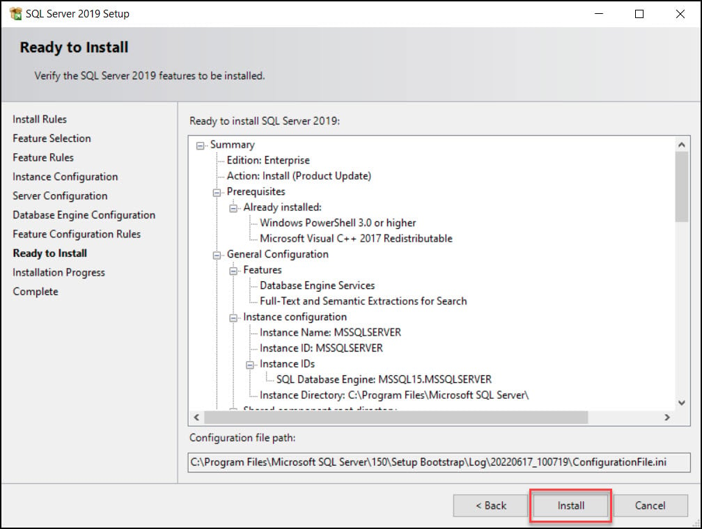 Install SQL Server 2019 for Operations Manager 2022