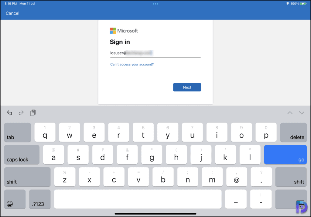 Sign in to Intune Company Portal