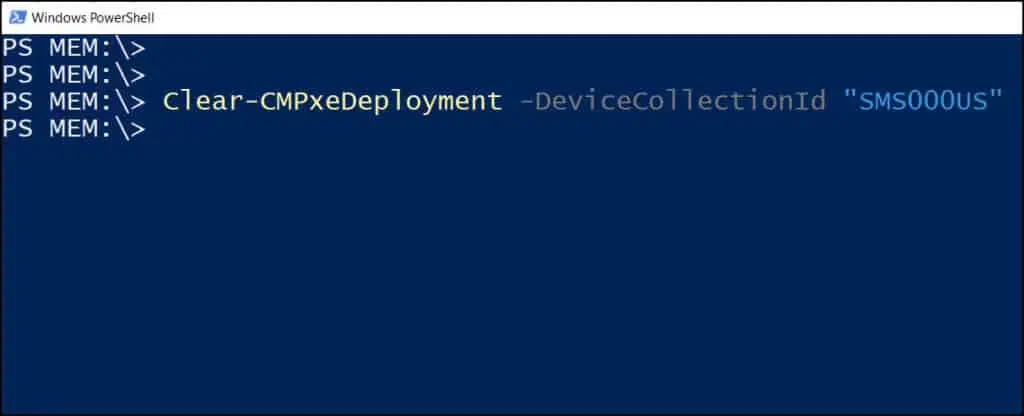 Clear Required PXE Deployments using PowerShell