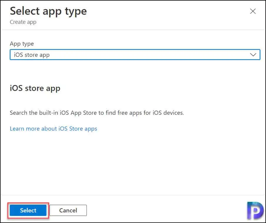 Select App Type - iOS Store App